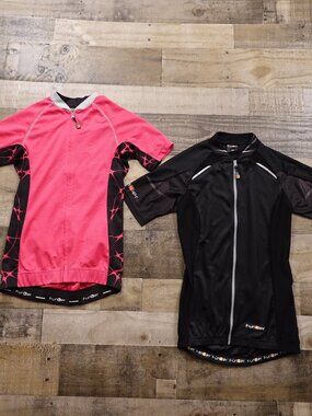 Funkier Cycling Jersey Bundle Women’s XS Pink Black Full Zip Bike Shirts